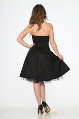 Black Strapless Swing Dress