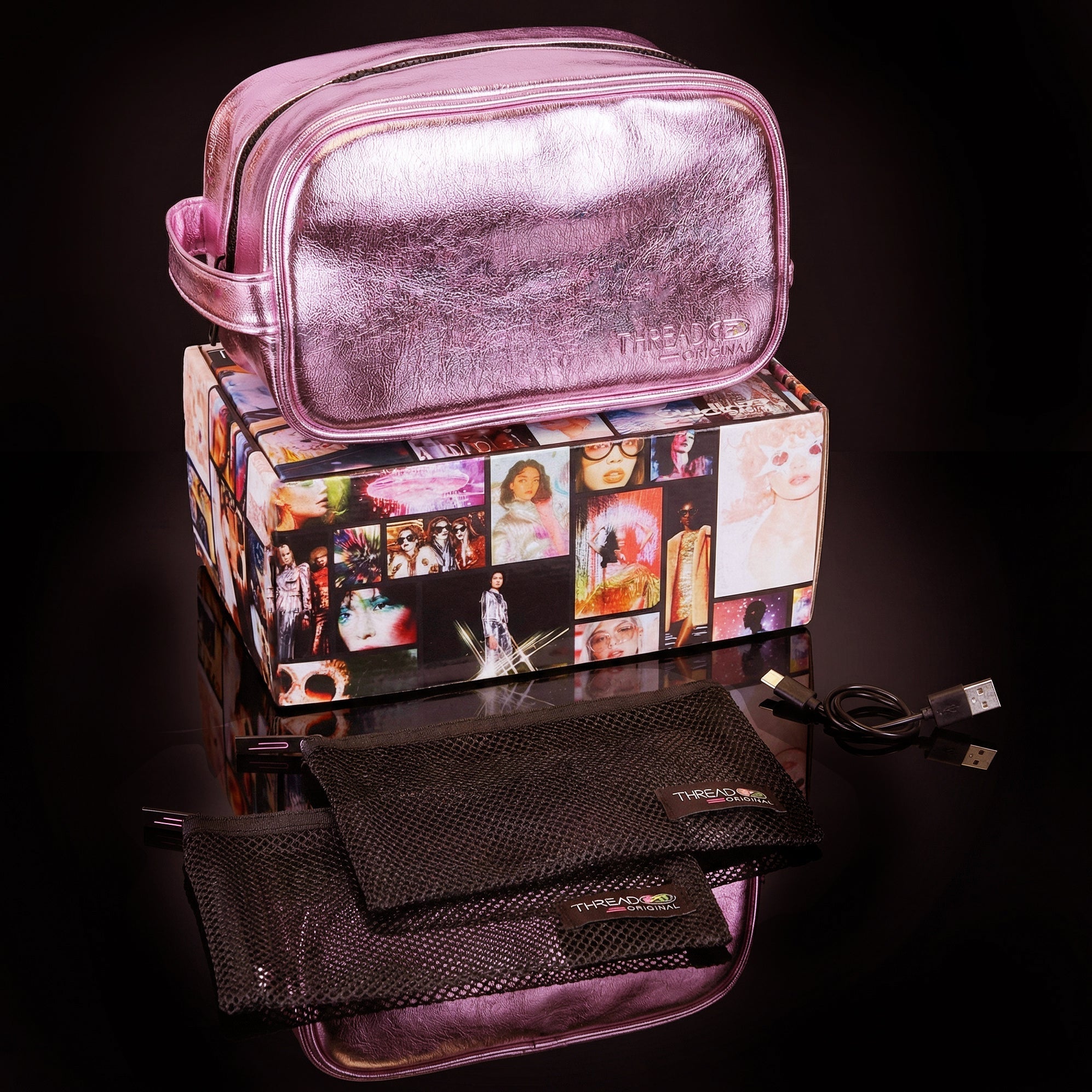 Aurora Get Lit Light Up Makeup Bag - Pink