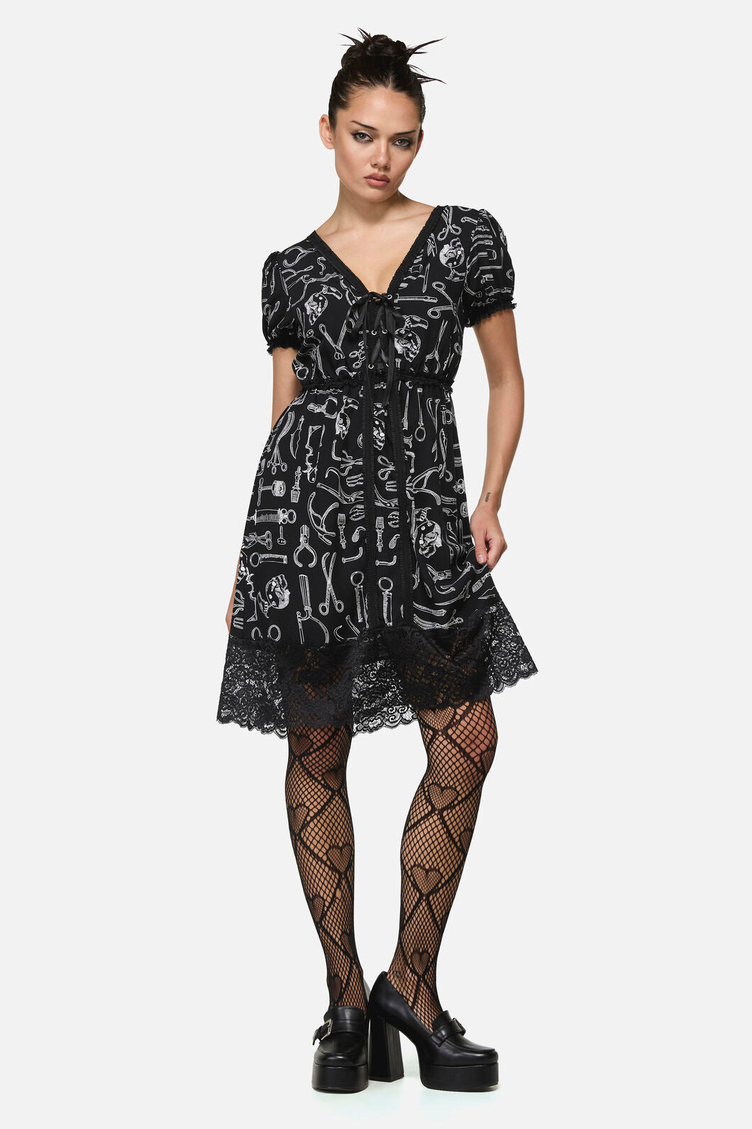 Barbaric Print Goth Dress