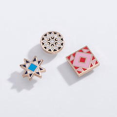 Barn Quilt Stud Earrings