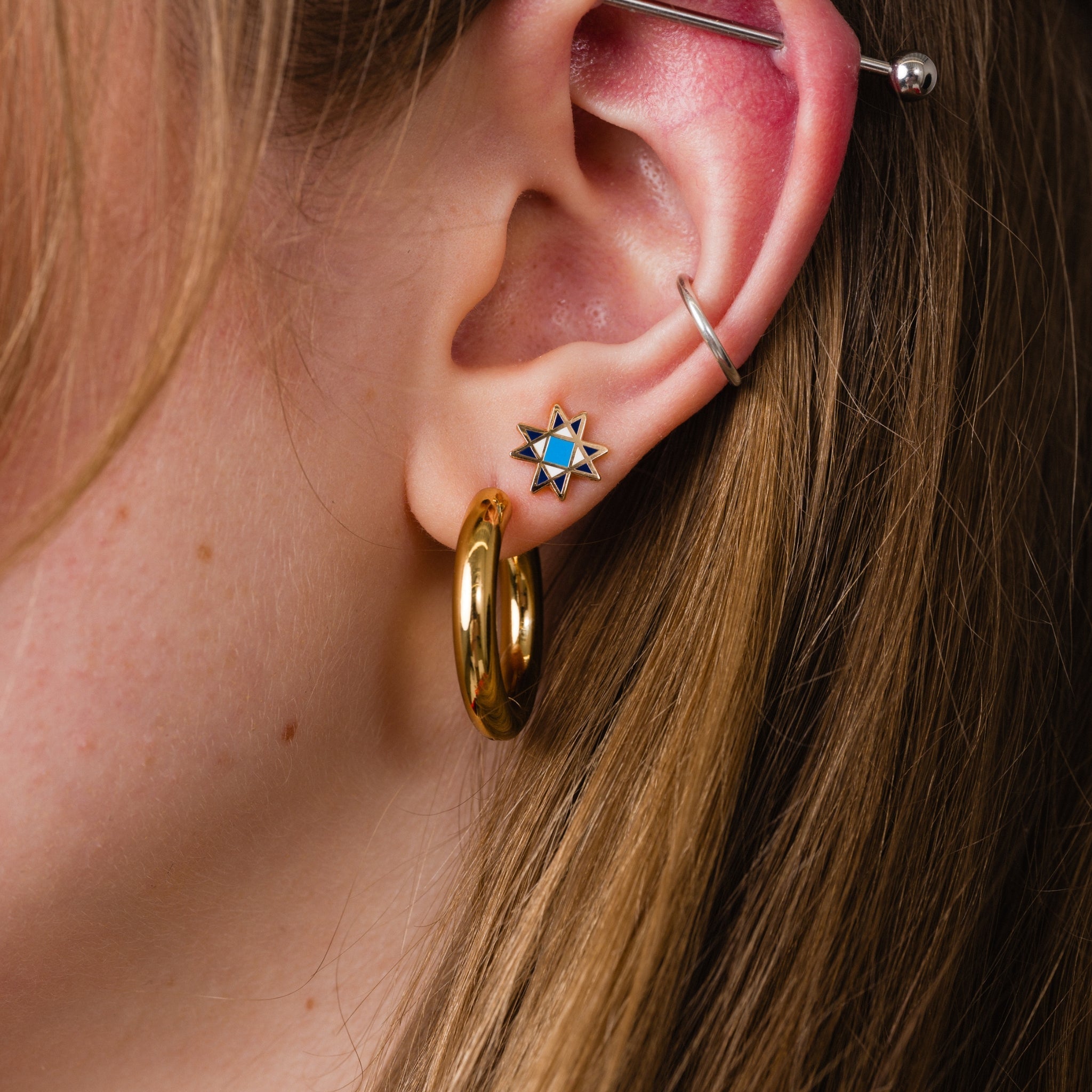 Barn Quilt Stud Earrings