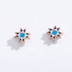 Barn Quilt Stud Earrings