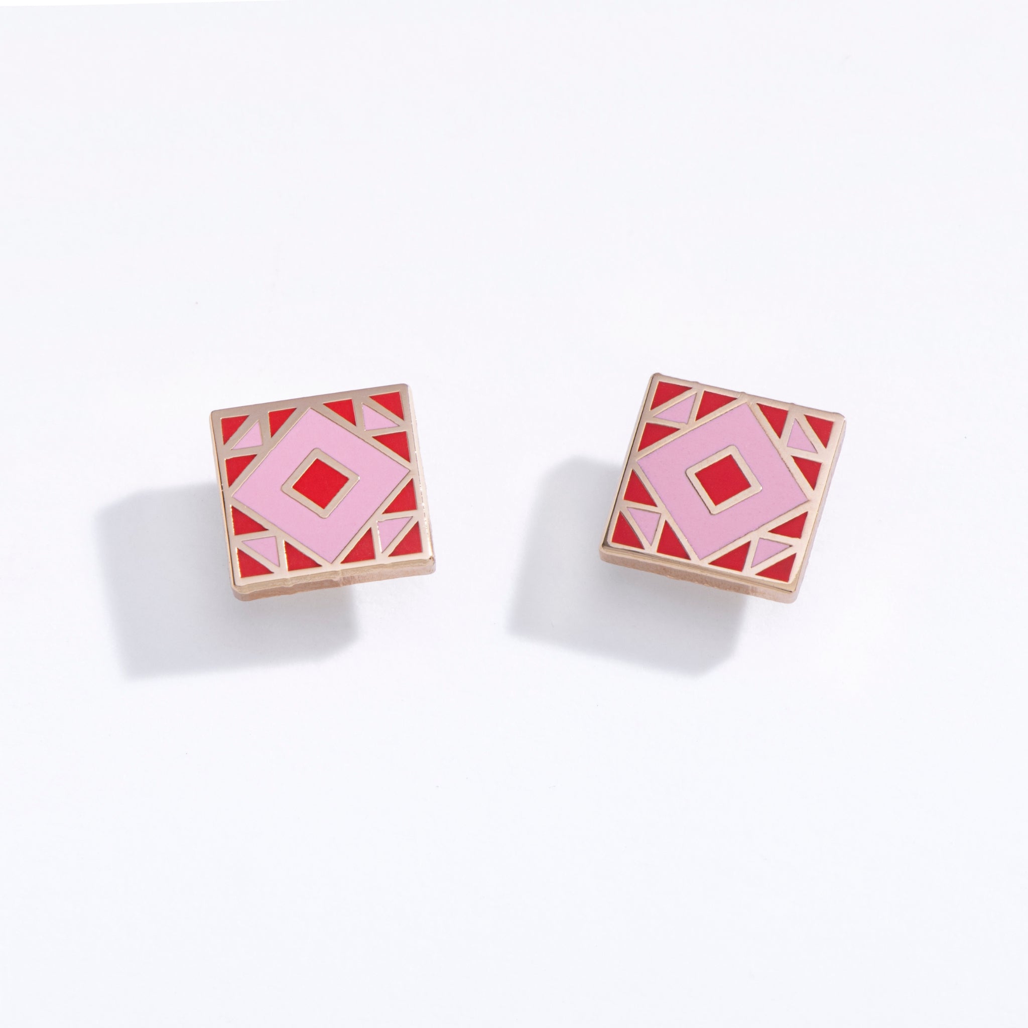 Barn Quilt Stud Earrings