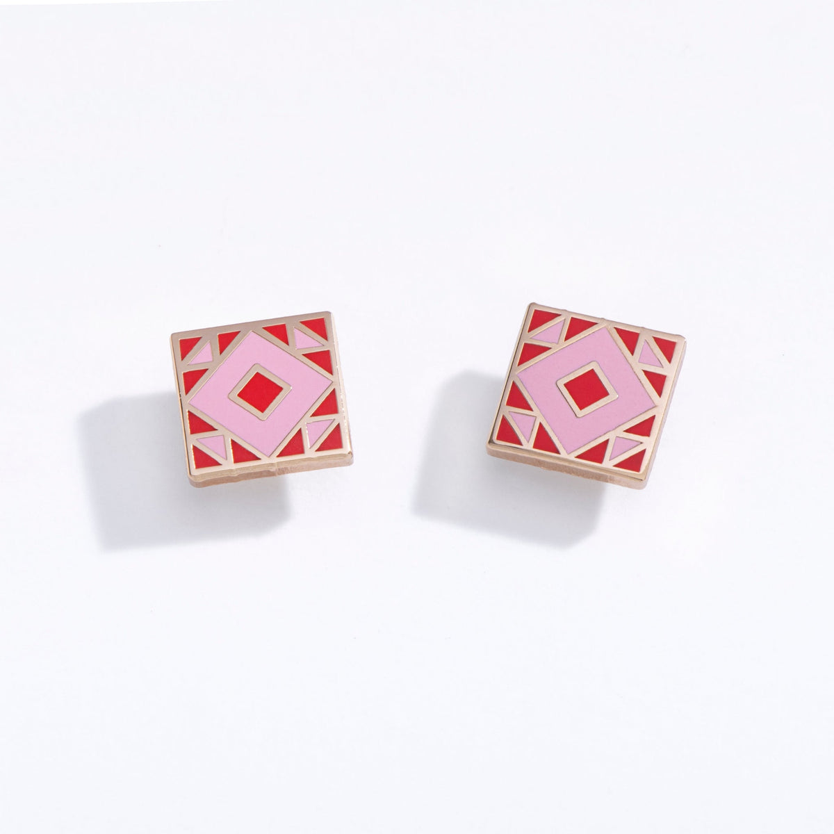 Barn Quilt Stud Earrings