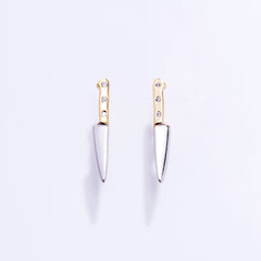 Butcher Knife Sterling Silver Stud Earrings