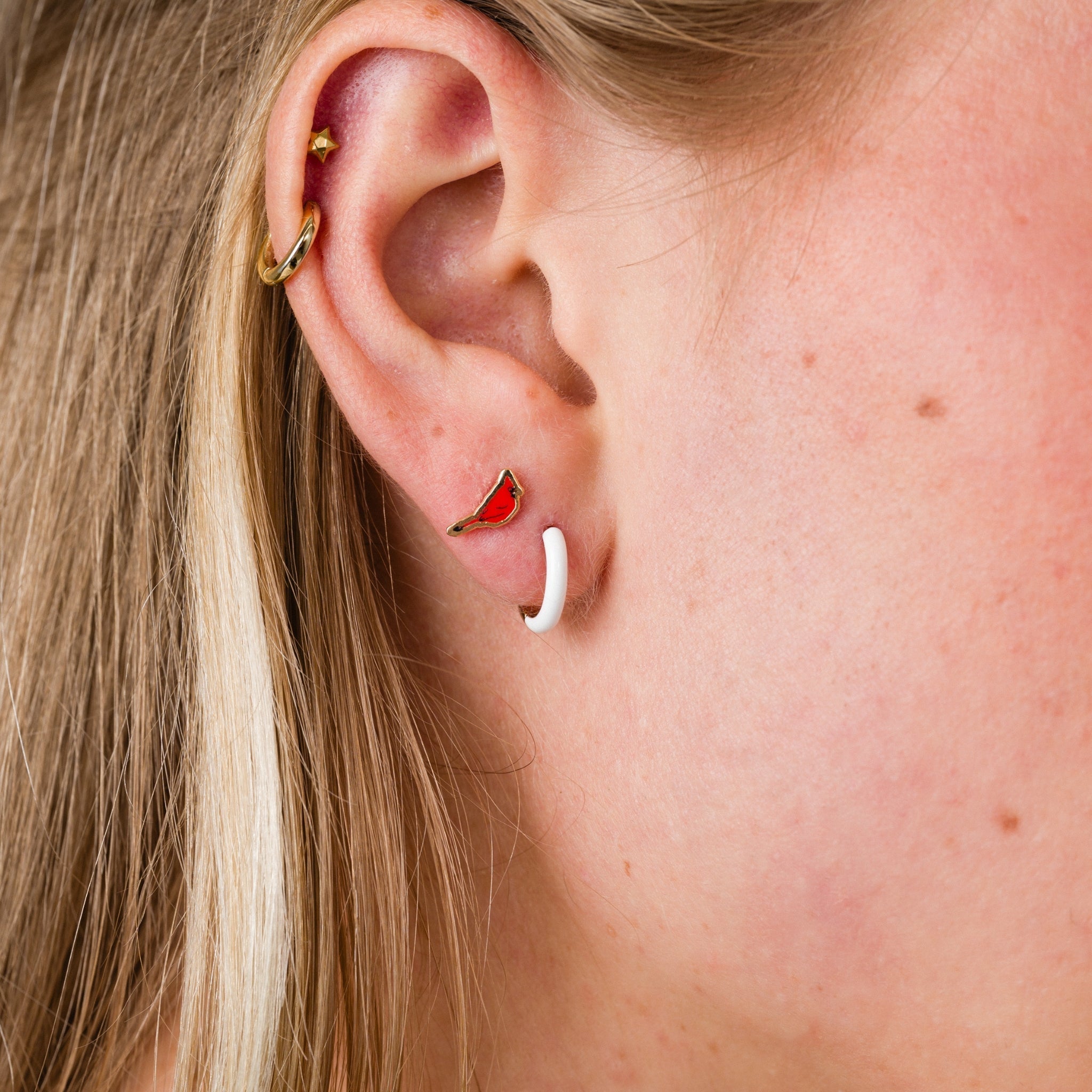 Cardinal Bird Stud Earrings