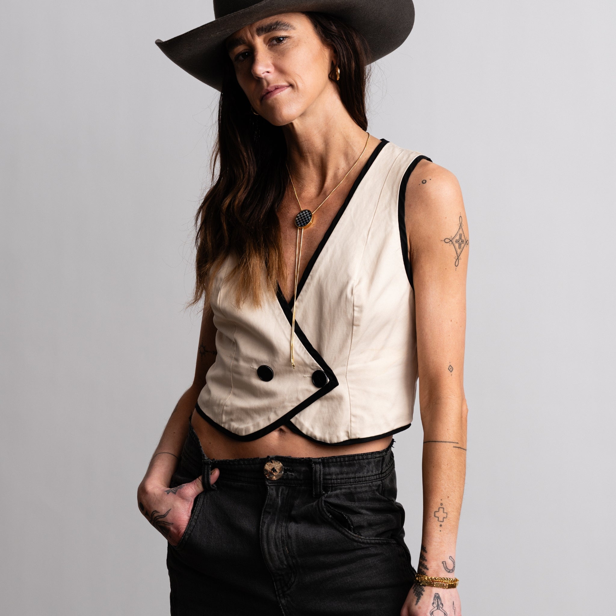 Checkered Bolo Necklace