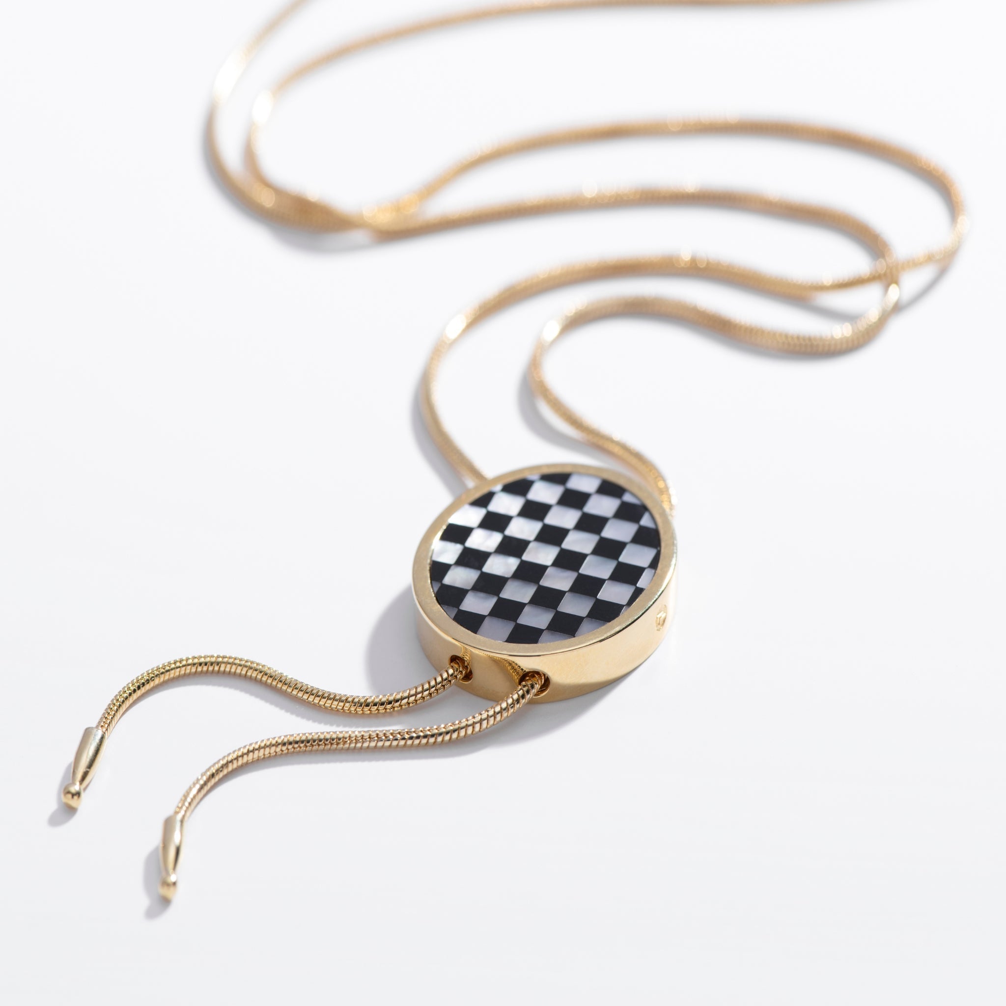 Checkered Bolo Necklace