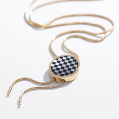 Checkered Bolo Necklace
