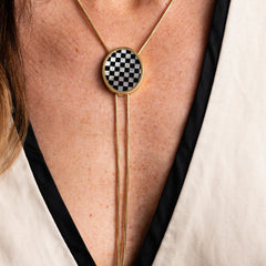 Checkered Bolo Necklace