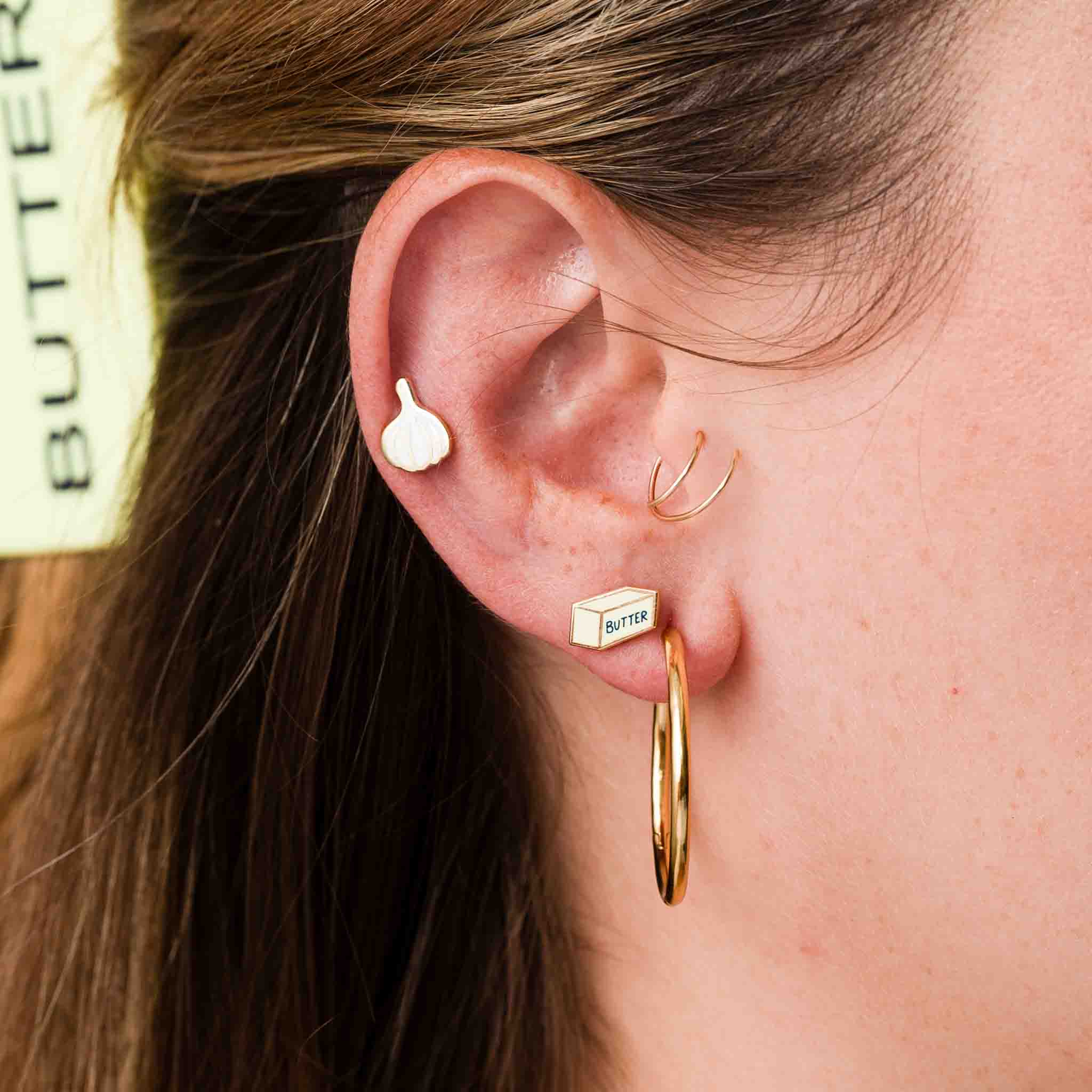Butter Stick Stud Earrings