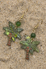 Club Tropicana - Palm Tree Earrings: Handmade, Hand-Painted Polymer Clay
