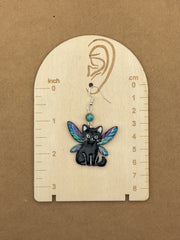 Cat Lover - Fairy Kitty Earrings: Handmade Polymer Clay