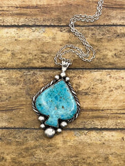 Bella - Large Turquoise Spade Pendant Necklace