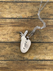 Angel - White Buffalo Turquoise Pendant Necklace with Bald Eagle