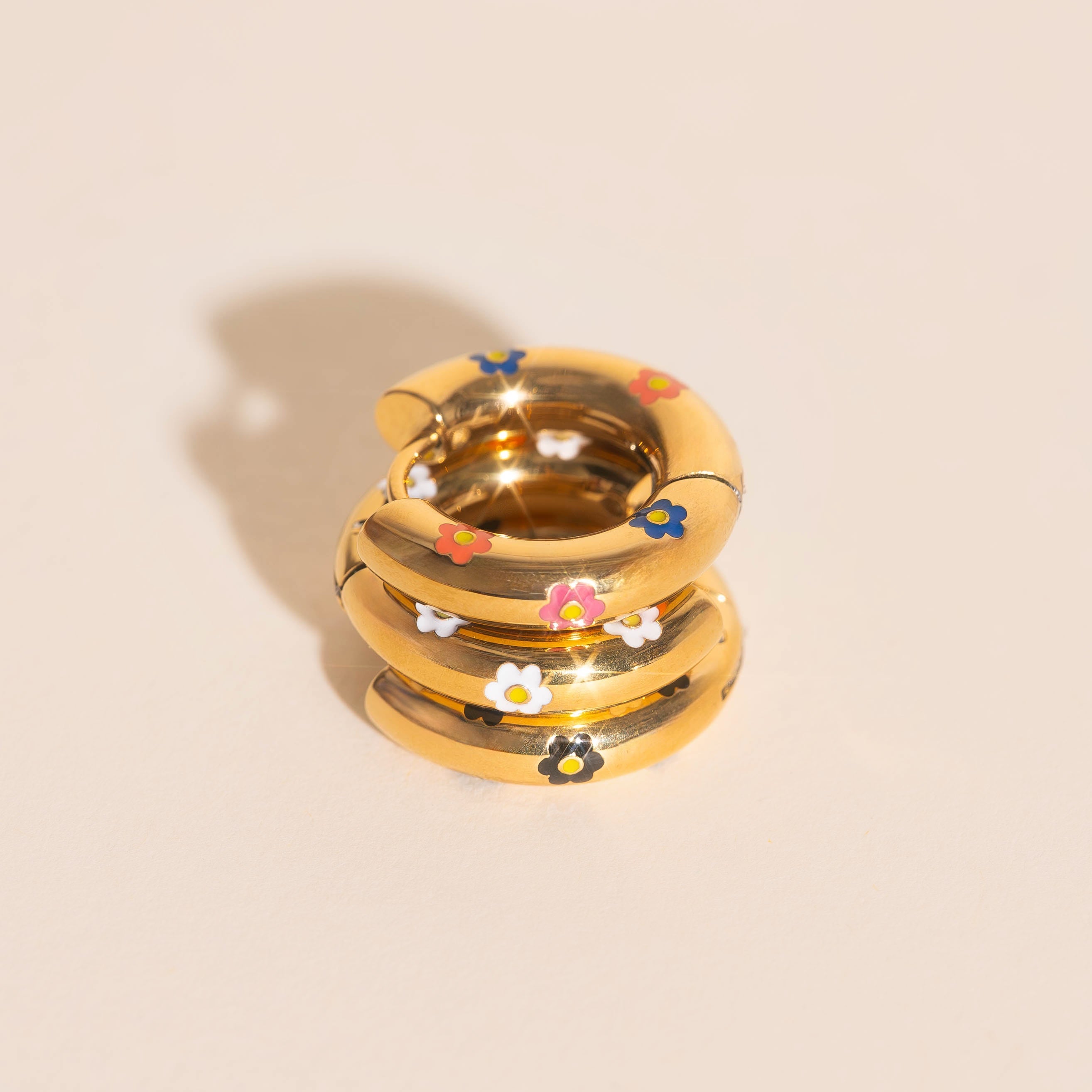 Daisy Chunky Rounded Huggie Hoop Earrings