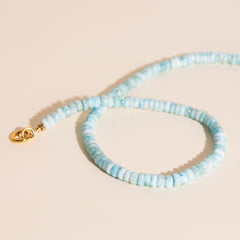 Air Necklace with Natural Larimar Beads