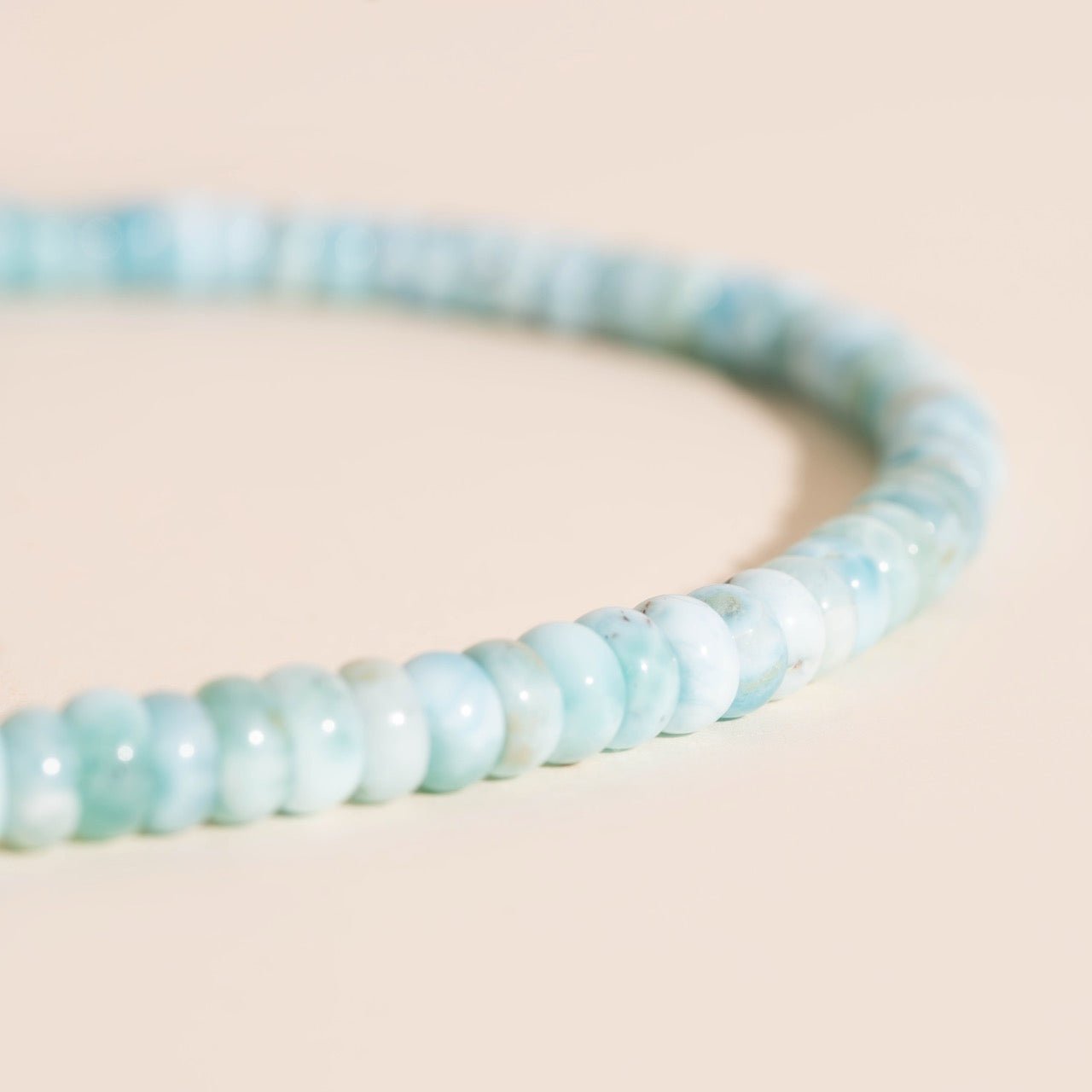 Air Necklace with Natural Larimar Beads