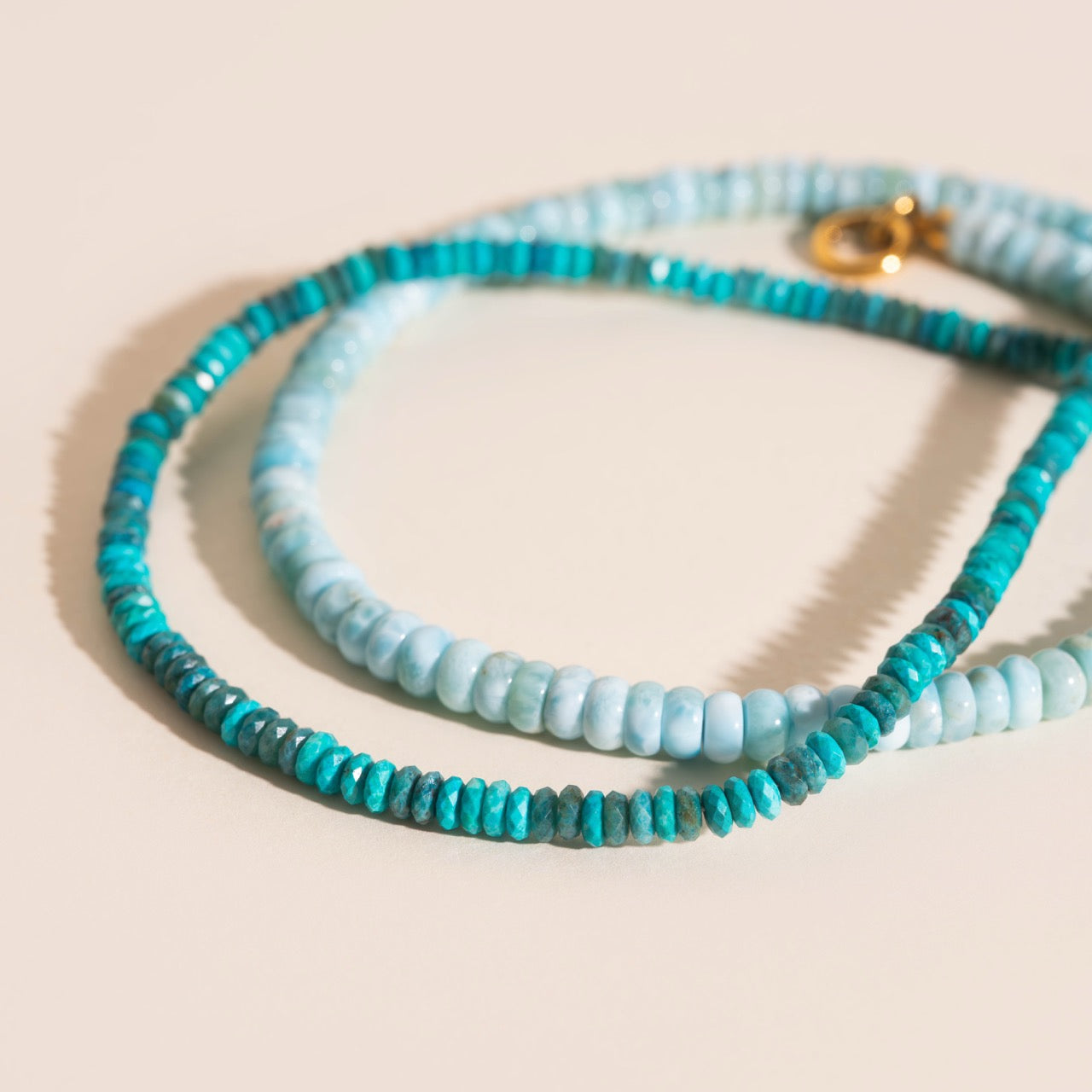 Air Necklace with Natural Larimar Beads