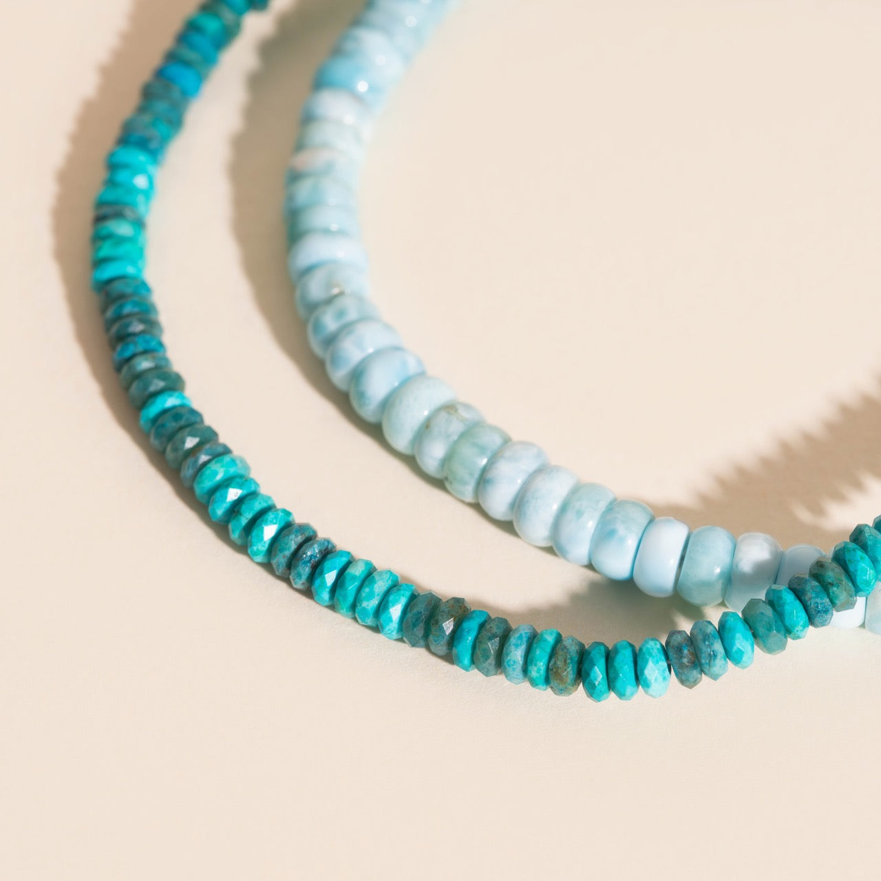Air Necklace with Natural Larimar Beads