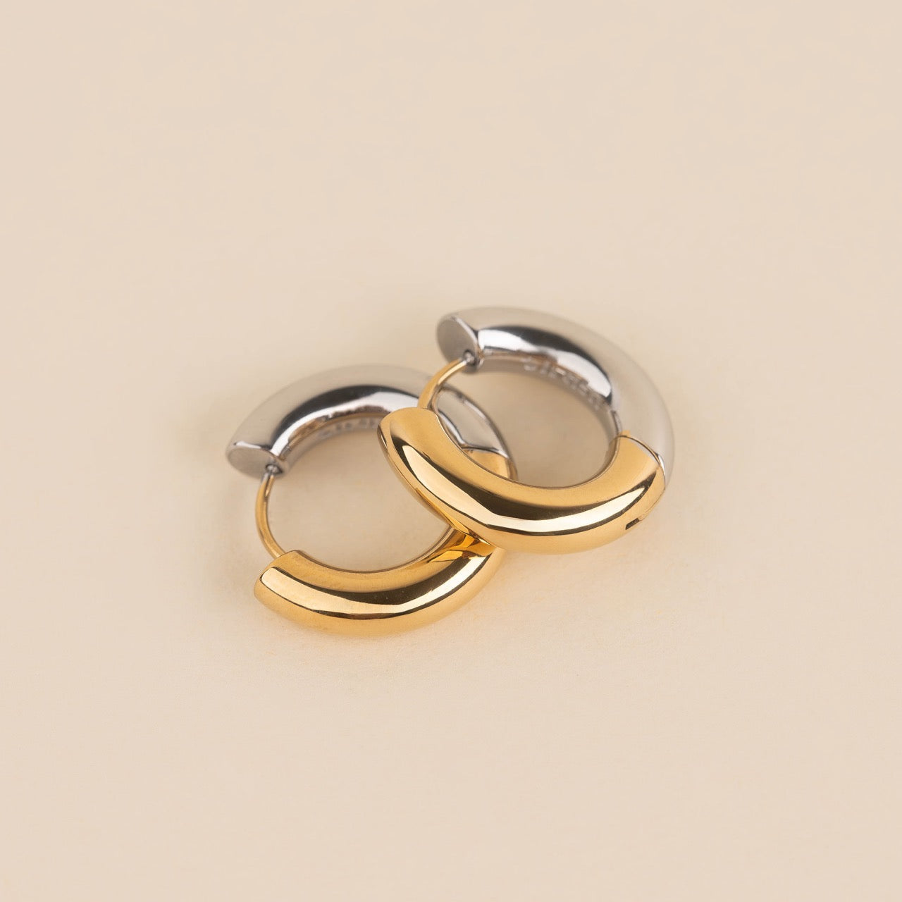 Chunky Rounded Huggie Hoop Earrings
