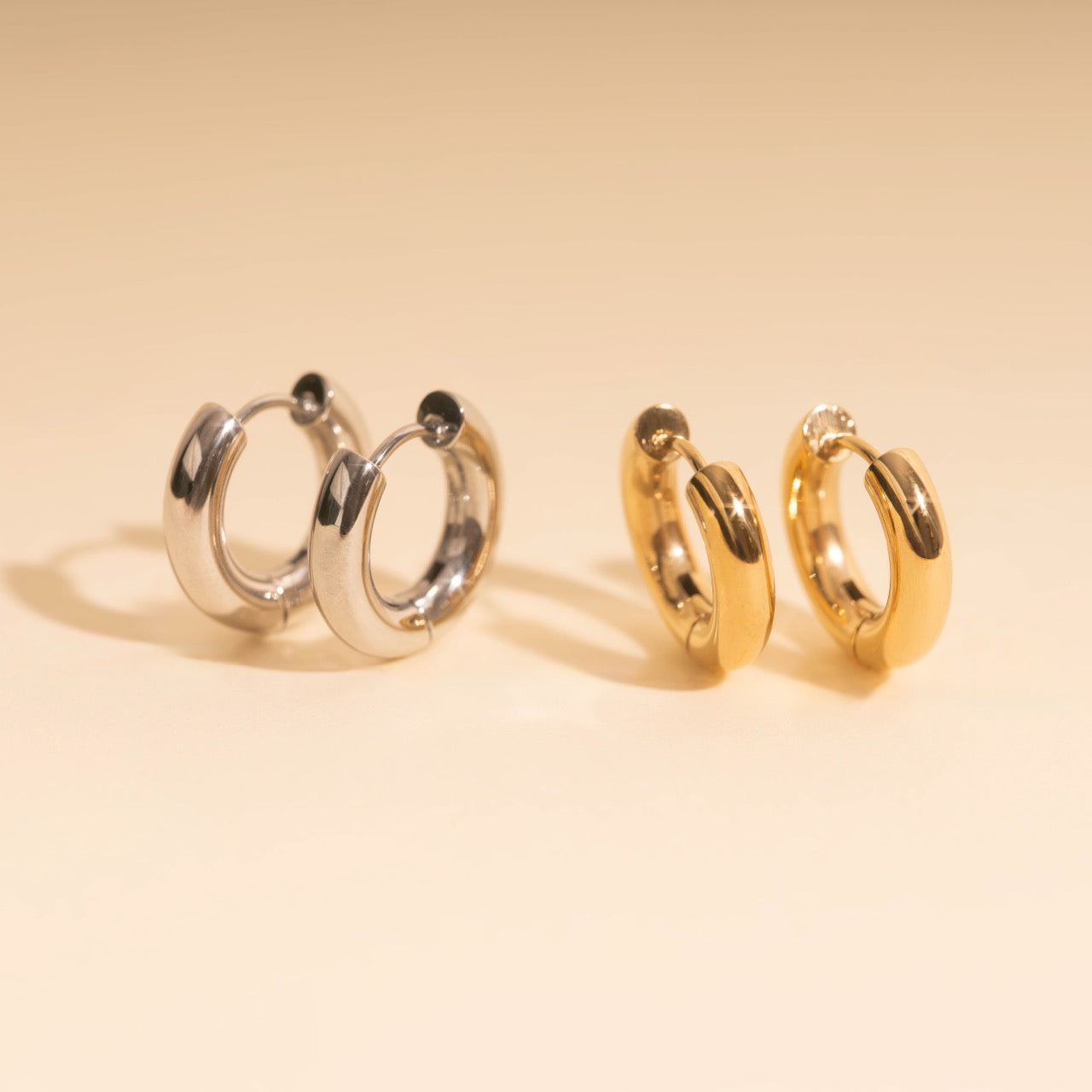 Chunky Rounded Huggie Hoop Earrings