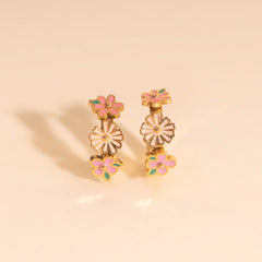 Bloom Trio 3D Huggie Hoop Earrings