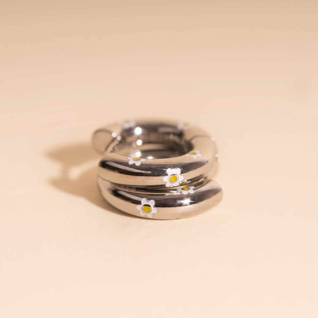 Daisy Chunky Rounded Huggie Hoop Earrings