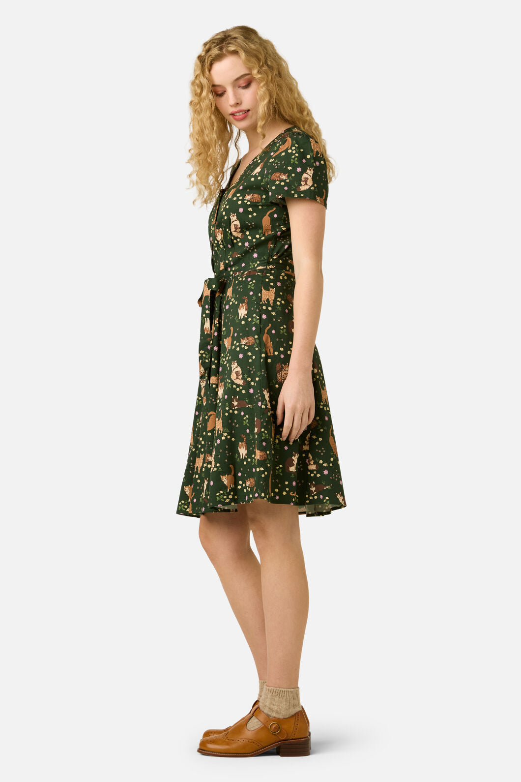 Cute Cats Knee Length Dress