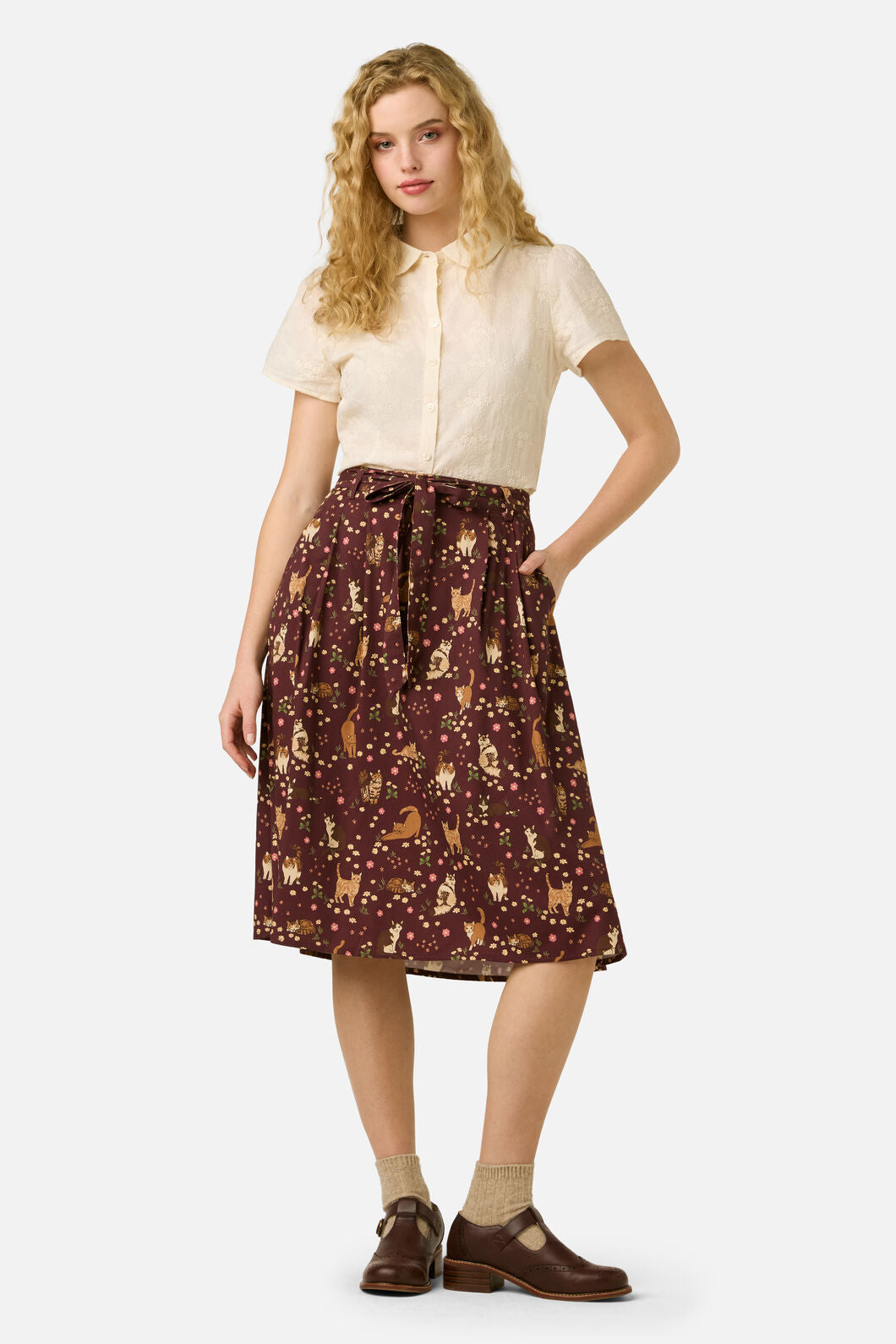 Cute Cats Midi Skirt