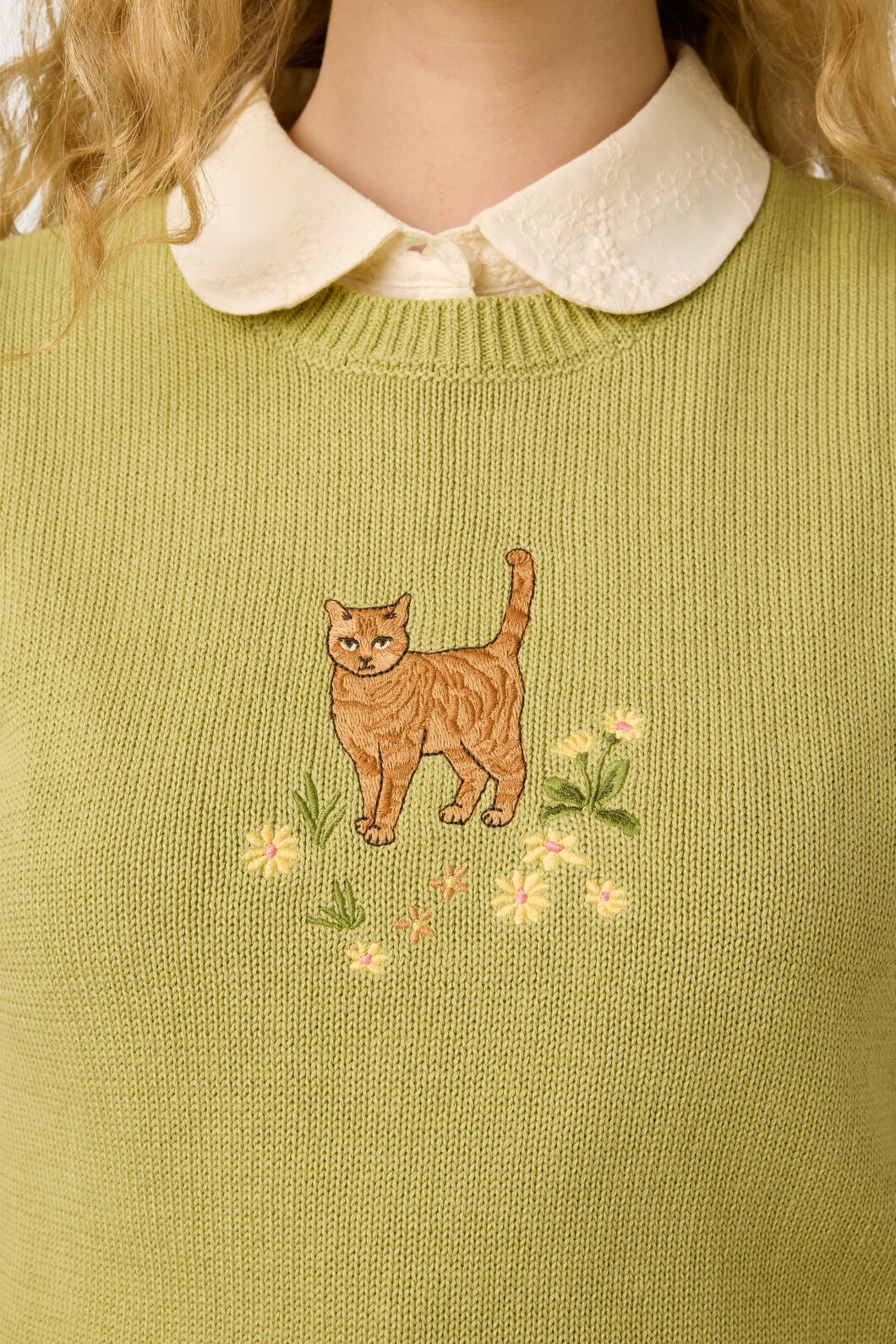 Cute Cats Embroidered Sweater Vest