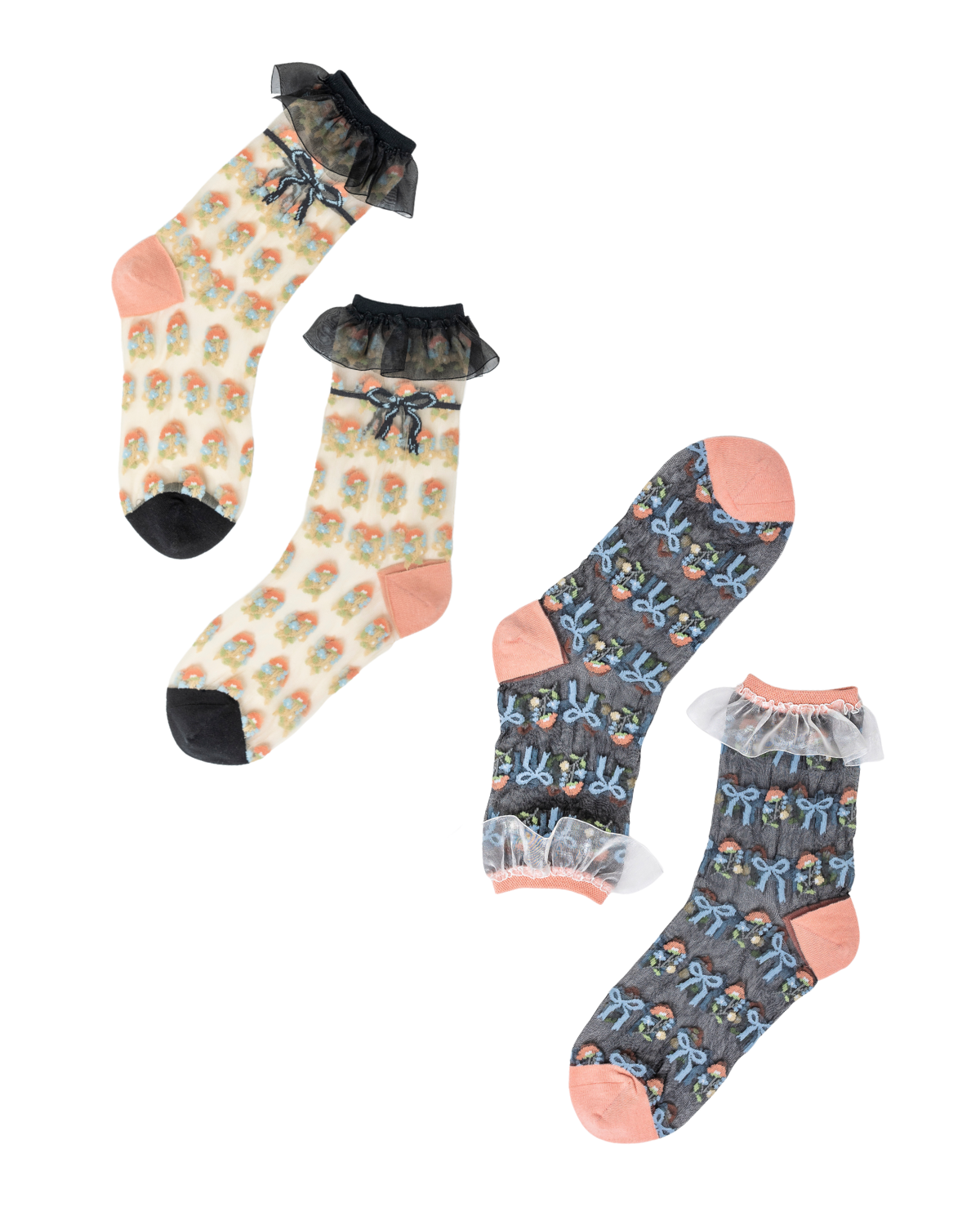 Bridgerton Style Ruffle Sheer Socks Bundle