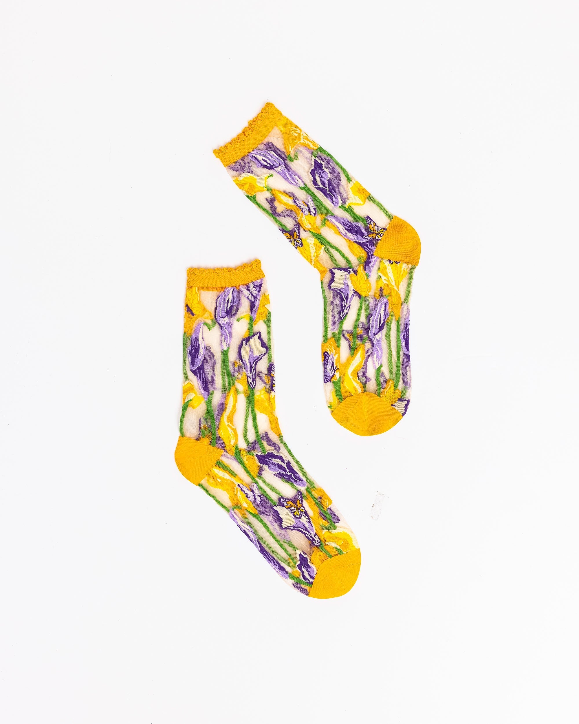 Calla Lily Ruffle Sheer Crew Sock