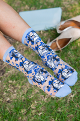 Casper and Trees Sheer Crew Sock