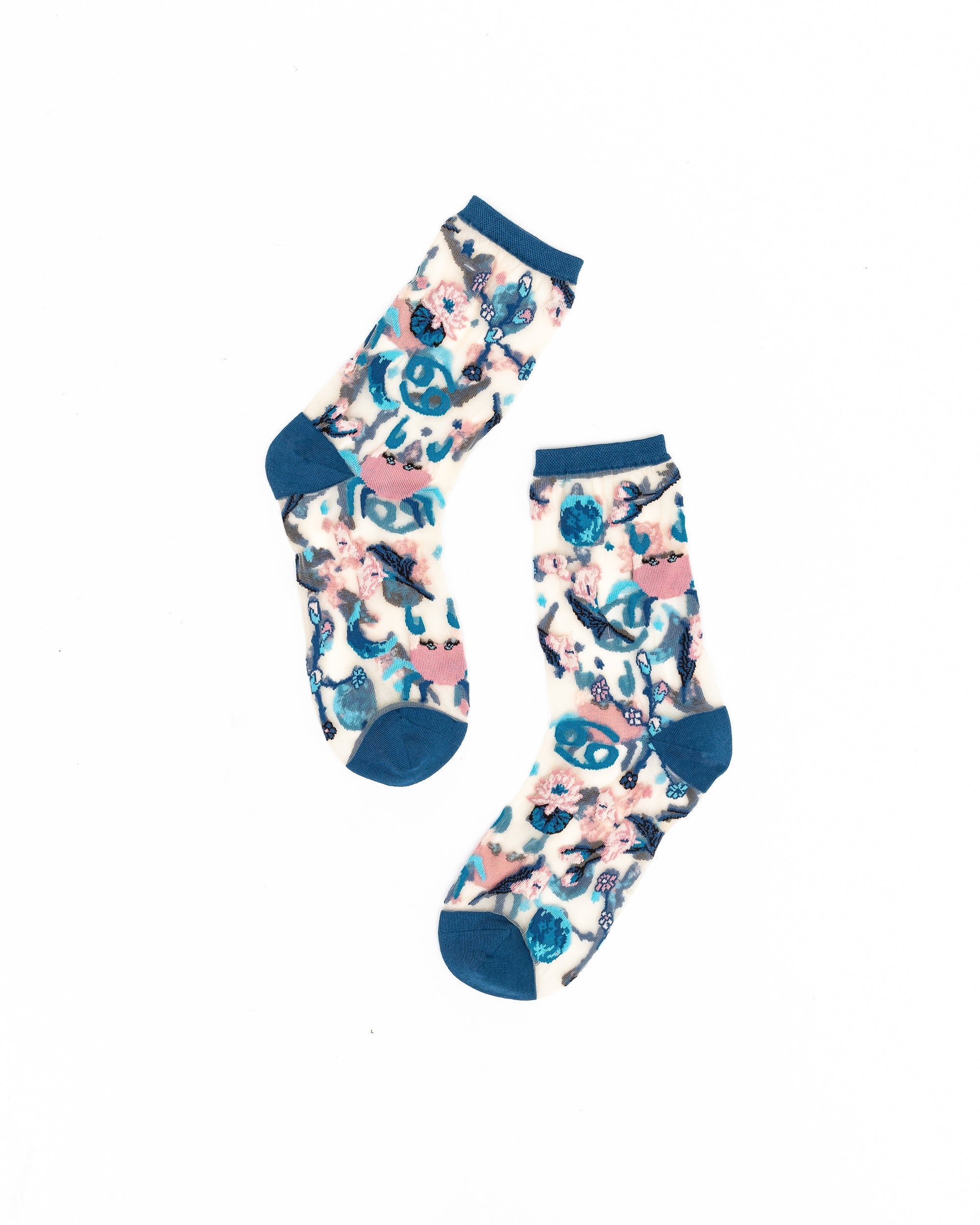 Cancer Zodiac Sheer Crew Sock