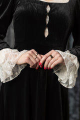 CORA - Velvet Mourning Midi Dress