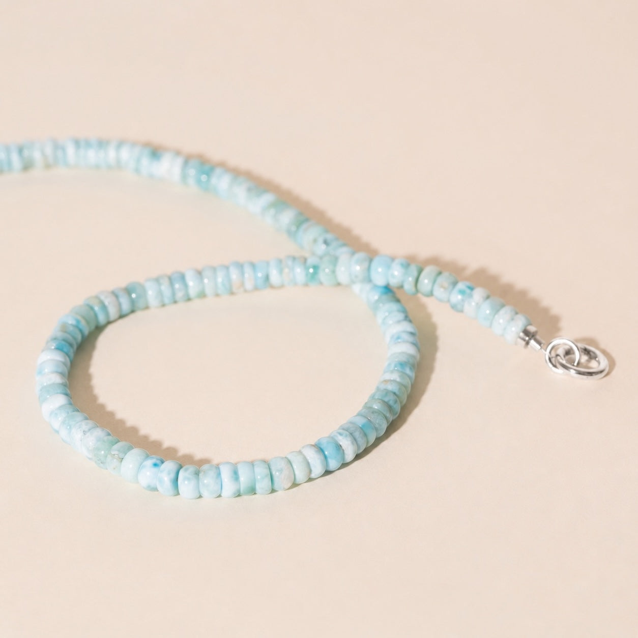 Air Necklace with Natural Larimar Beads