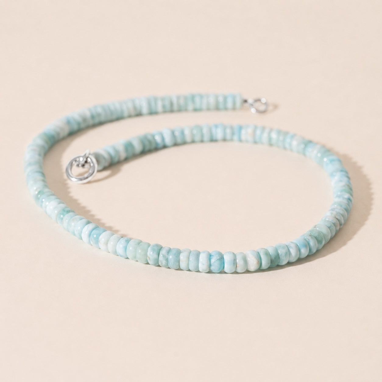 Air Necklace with Natural Larimar Beads