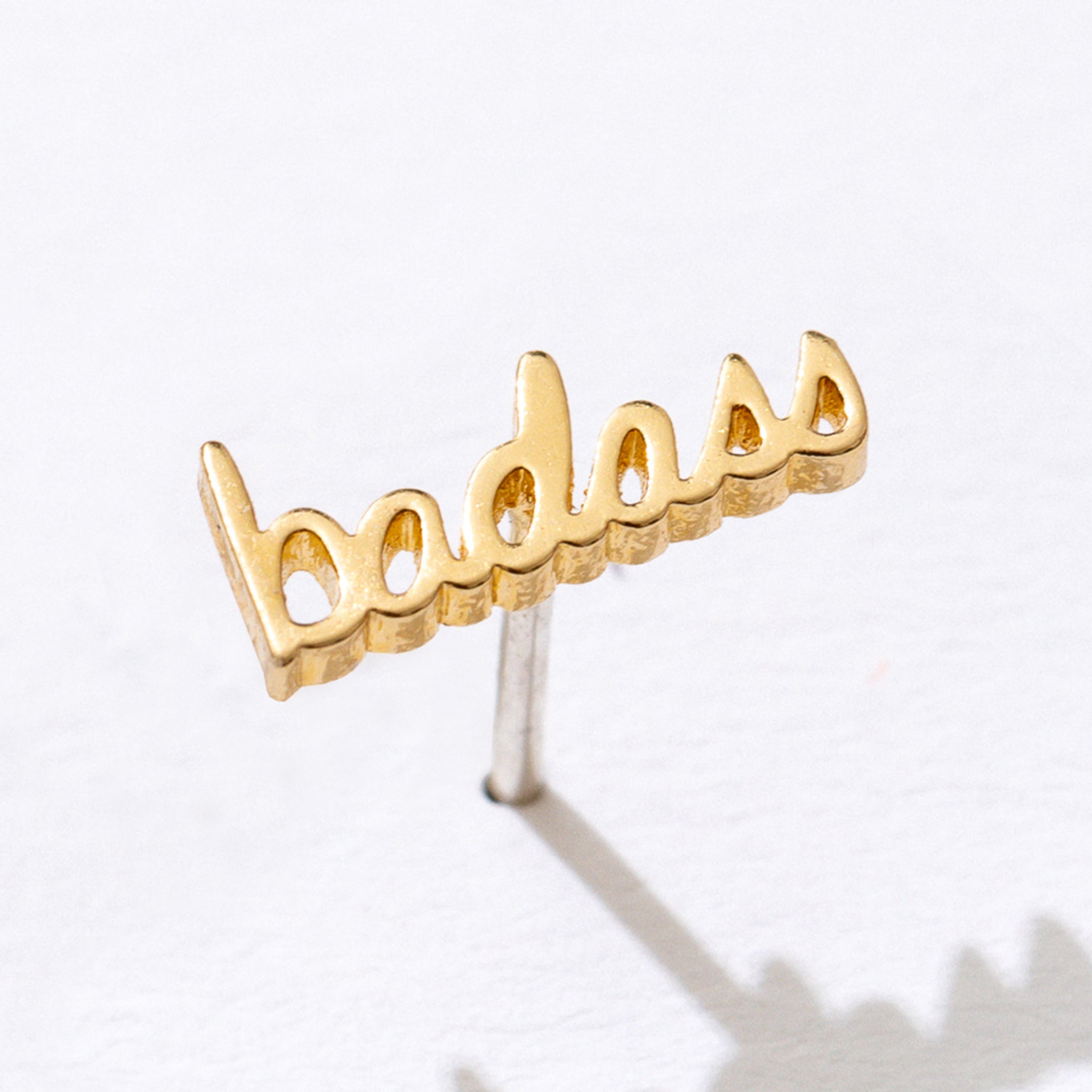 Badass Script Stud Earrings