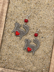 Cat Lover - Grey Kitty Earrings: Handmade, Hand-Painted Polymer Clay