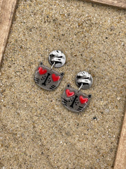 Cat Lover - Heart Eyes Earrings: Handmade Polymer Clay