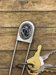 Andrea - Jumbo Safety Pin Keychain with Zebra Jasper