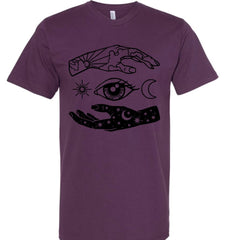 Celestial Hands T-Shirt: Plum